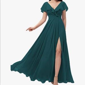 Miao Duo Women's Long V Neck Bridesmaid Dresses